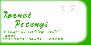 kornel petenyi business card